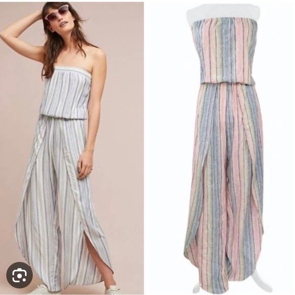 Anthropologie Pants & Jumpsuits Nwt Drew Linen Wide Leg Boho Pastel